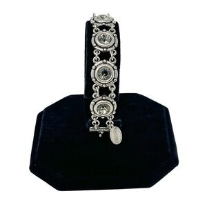 Tommassini Bracelet, Smoky Crystal Silver Tone hardware